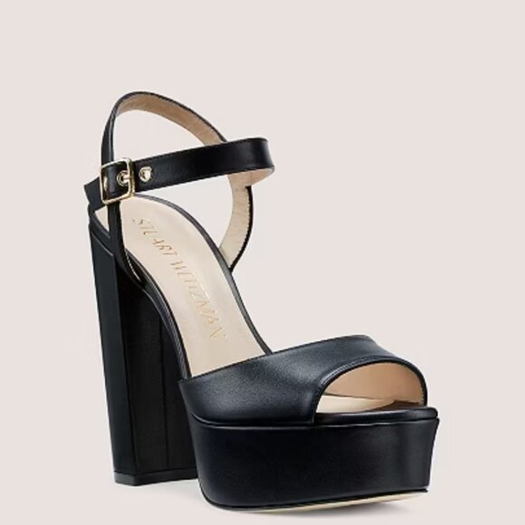 Stuart Weitzman Ryder 95 Platform Sandal in Black - Picture 4 of 9